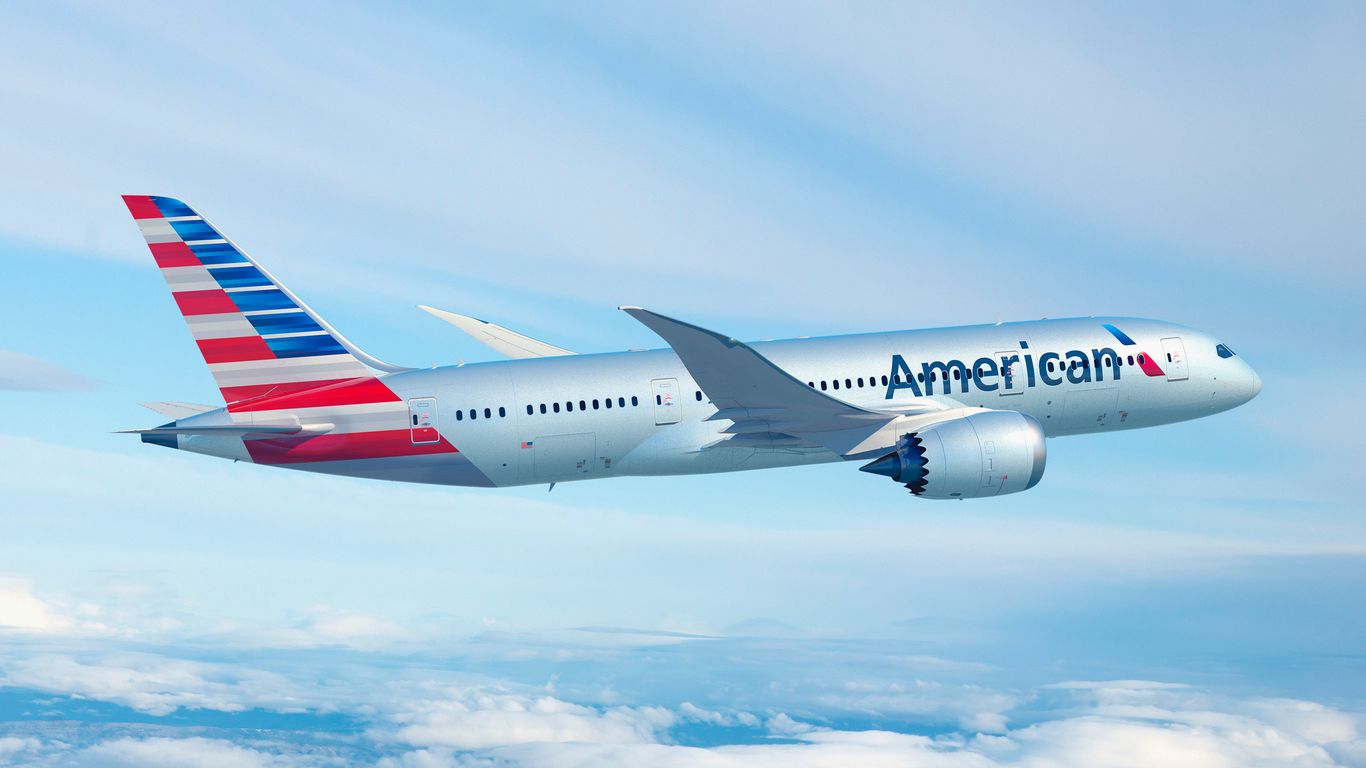 American Airlines aircraft at an airport during route disruption