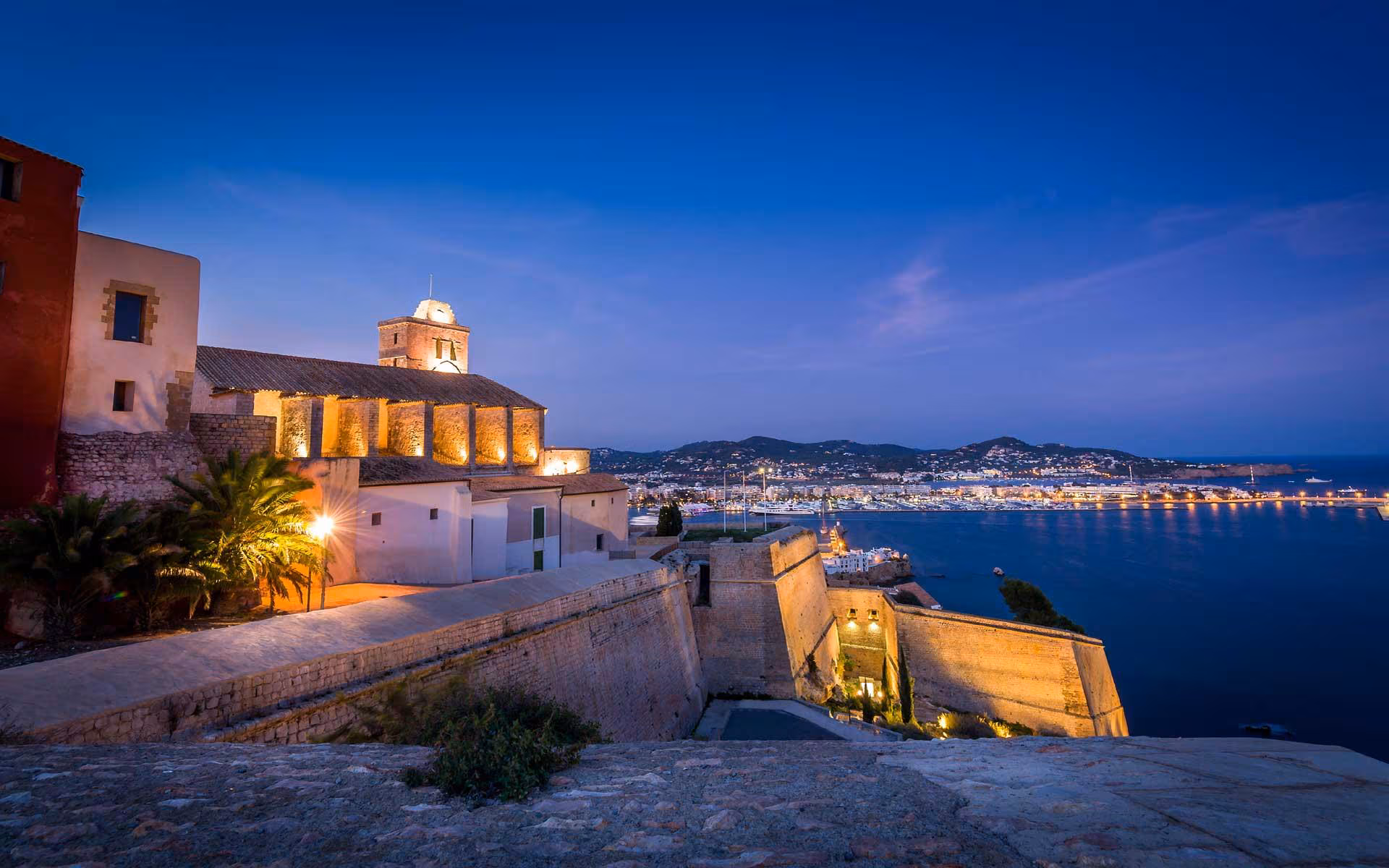 Luxury Ibiza coastline and resort view